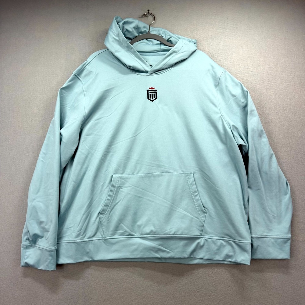 Greatness Wins Hoodie Mens 3XL Coastal Blue Fleece Lined Core Tech Performance